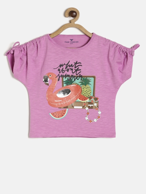 

Fame Forever by Lifestyle Girls Purple Printed Top