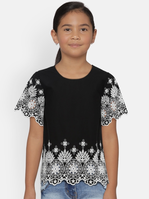 

Fame Forever by Lifestyle Girls Black Self Design Top