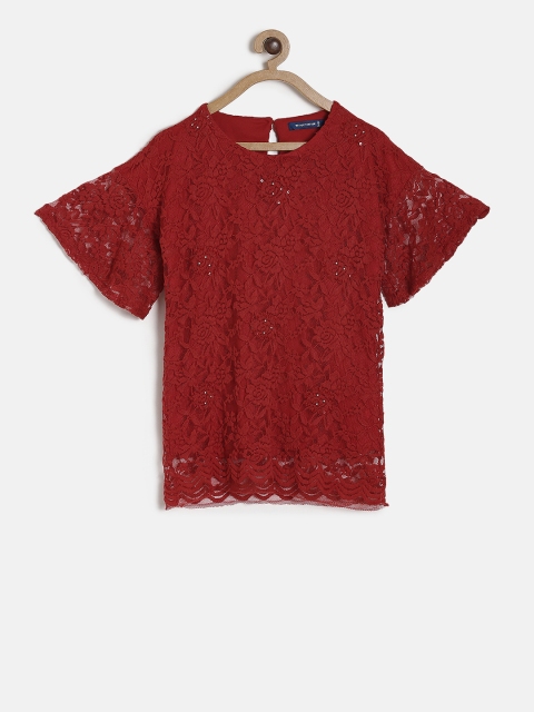 

Fame Forever by Lifestyle Girls Red Self Design Top