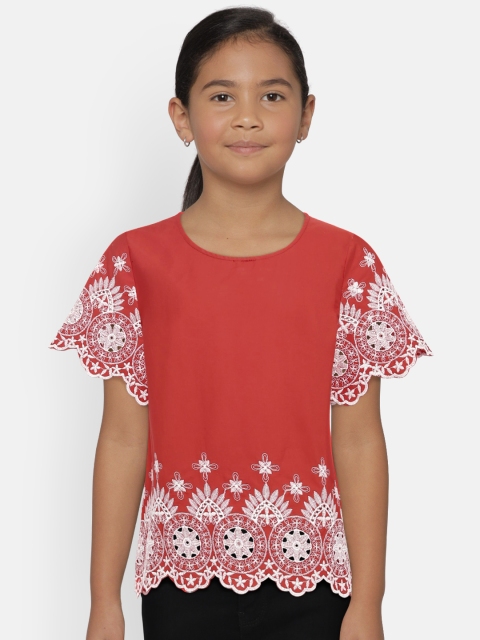 

Fame Forever by Lifestyle Girls Red Self Design Top