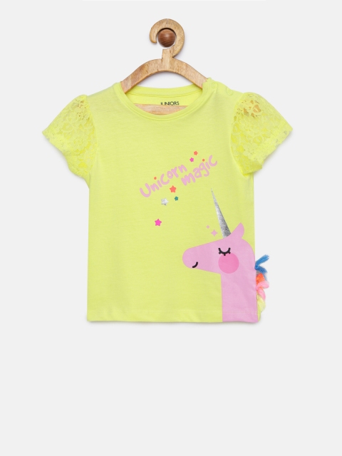 

Juniors by Lifestyle Girls Yellow Printed Top