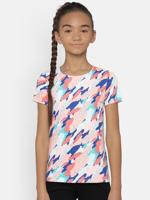 

Fame Forever by Lifestyle Girls White & Coral Printed Round Neck T-shirt