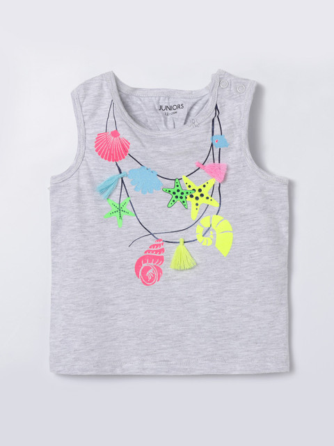 

Juniors by Lifestyle Girls Grey Printed Top