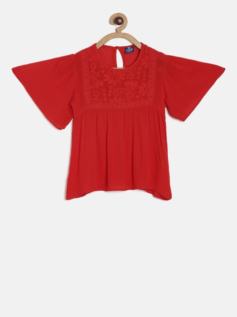 

Fame Forever by Lifestyle Girls Red Self Design Top
