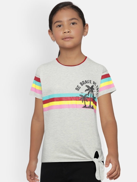

Fame Forever by Lifestyle Girls Grey Melange Printed Top