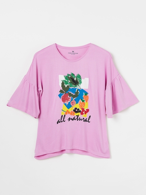

Fame Forever by Lifestyle Girls Lavender Printed Top