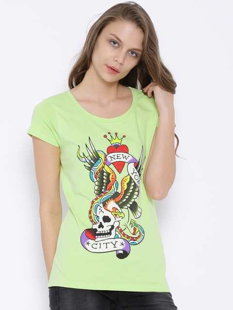 

Ed Hardy Green Printed Top