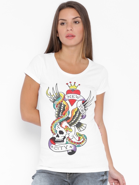 

Ed Hardy White Printed T-shirt