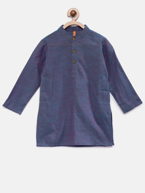 

Ethnicity Boys Blue Solid Straight Kurta