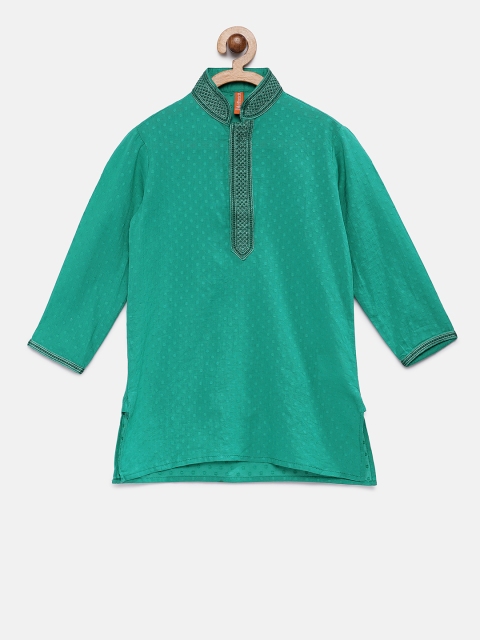 

Ethnicity Boys Teal Solid Straight Kurta
