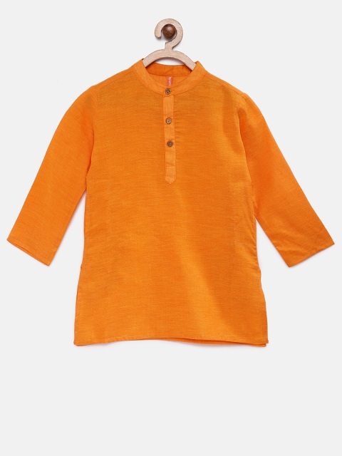 

Ethnicity Boys Yellow Solid Straight Kurta