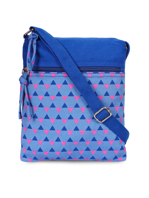 

Anekaant Blue Printed Sling Bag