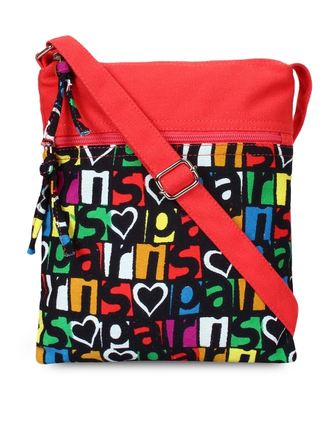

Anekaant Red & Black Printed Sling Bag