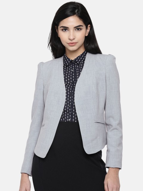 

Van Heusen Woman Blue Solid Front-Open Blazer