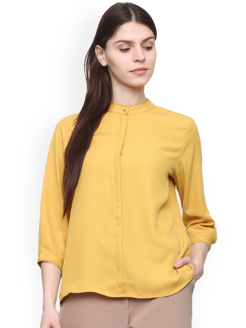 

Van Heusen Woman Women Yellow Solid Shirt Style Top