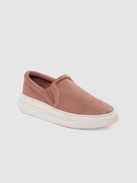 

FOREVER 21 Women Pink Slip-On Sneakers