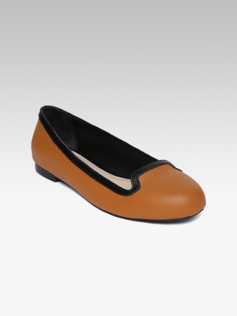 

OCEEDEE Women Tan Brown Leather Ballerinas