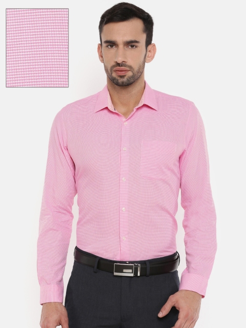 

Peter England Men Pink & White Slim Fit Self Design Formal Shirt