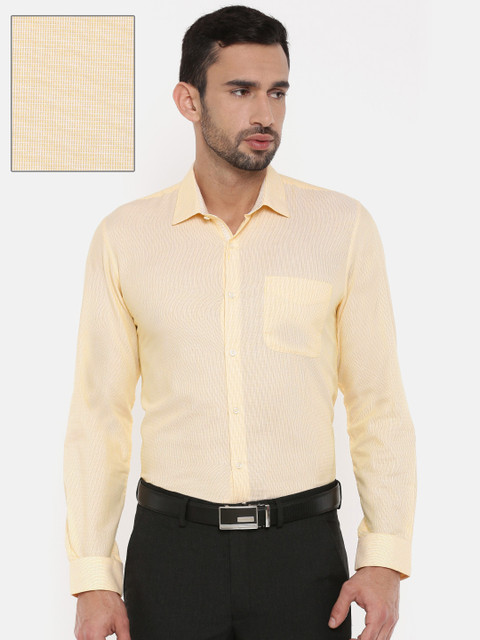 

Peter England Men Yellow Slim Fit Self-Design Formal Shirt