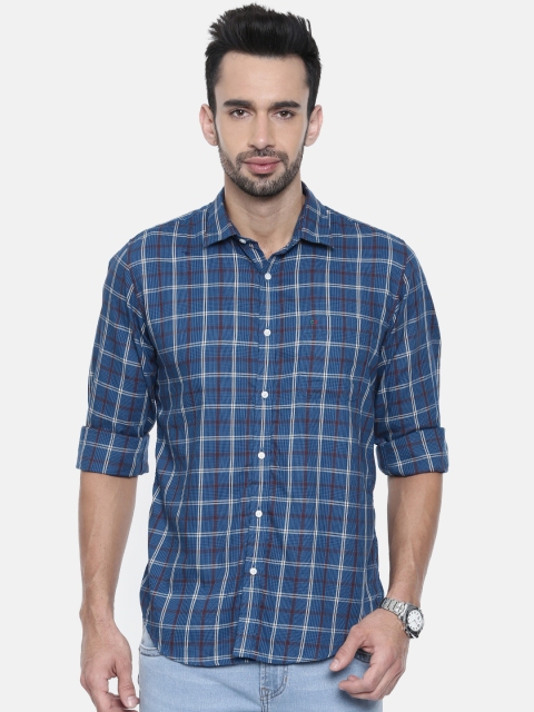 

Peter England Casuals Men Blue Slim Fit Checked Casual Shirt