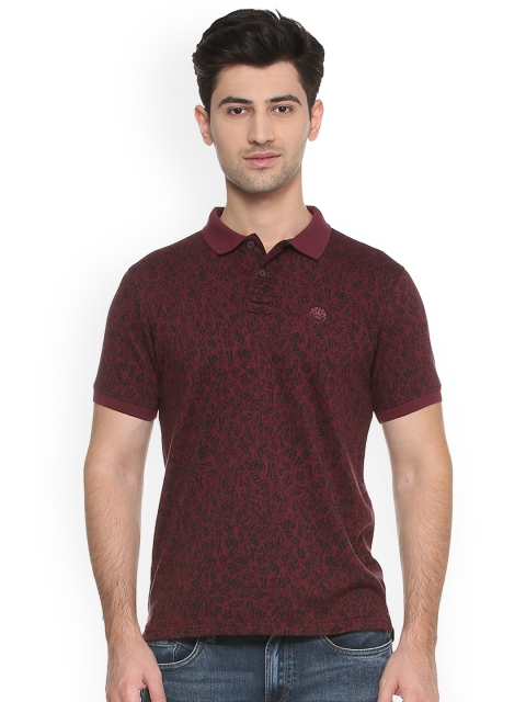 

Peter England Men Maroon Printed Polo Collar T-shirt