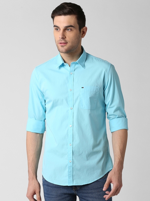 

Peter England Casuals Men Blue Slim Fit Solid Casual Shirt