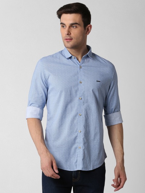 

Peter England Casuals Men Blue Slim Fit Solid Casual Shirt