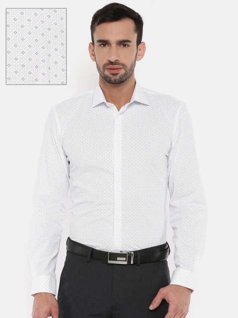 

Peter England Men White Slim Fit Printed Formal Shirt