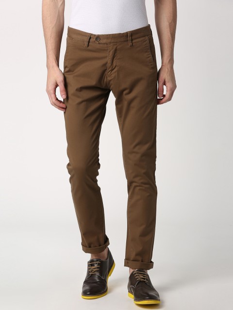 

Peter England Casuals Men Brown Slim Fit Solid Regular Trousers
