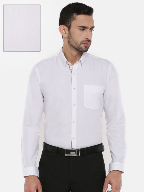 

Peter England Men White Slim Fit Solid Formal Shirt