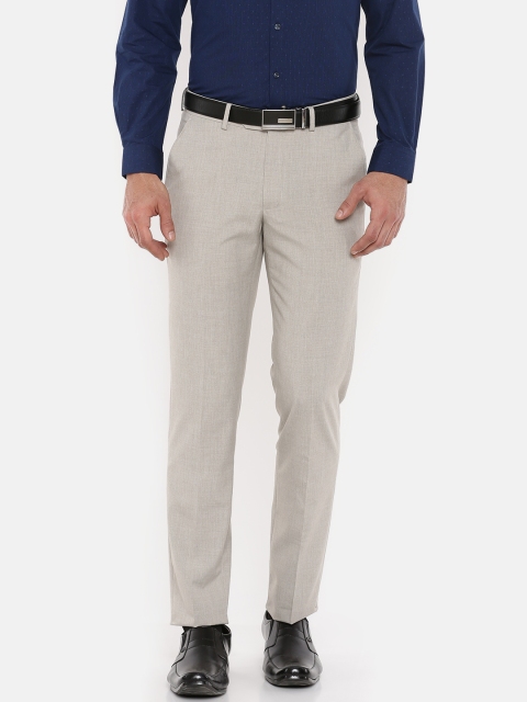 

Peter England Men Beige Slim Fit Solid Formal Trousers