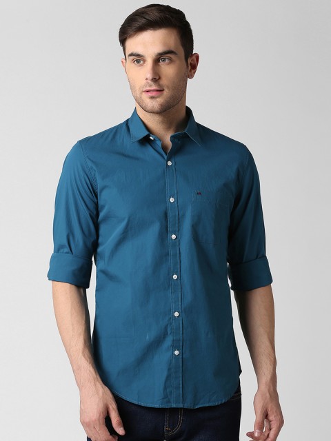

Peter England Casuals Men Blue Slim Fit Solid Casual Shirt