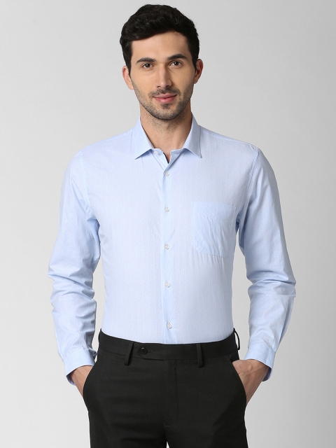 

Peter England Men Blue Slim Fit Self Design Formal Shirt