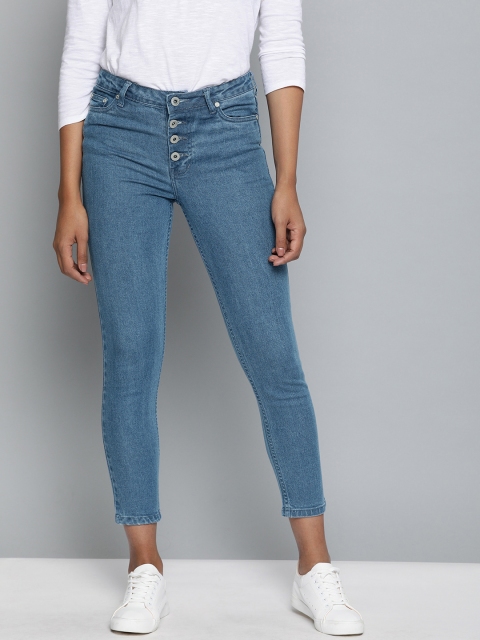 

Chemistry Women Blue Regular Fit Mid-Rise Clean Look Cropped Stretchable Jeans