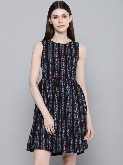 

Chemistry Women Black Printed A-Line Dress