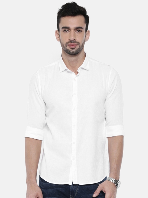 

SPYKAR Men White Slim Fit Solid Casual Shirt