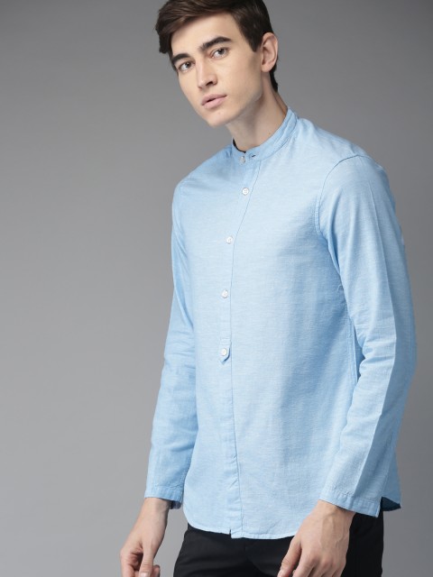 

THE BEAR HOUSE Men Blue Club Slim Fit Solid Casual Shirt