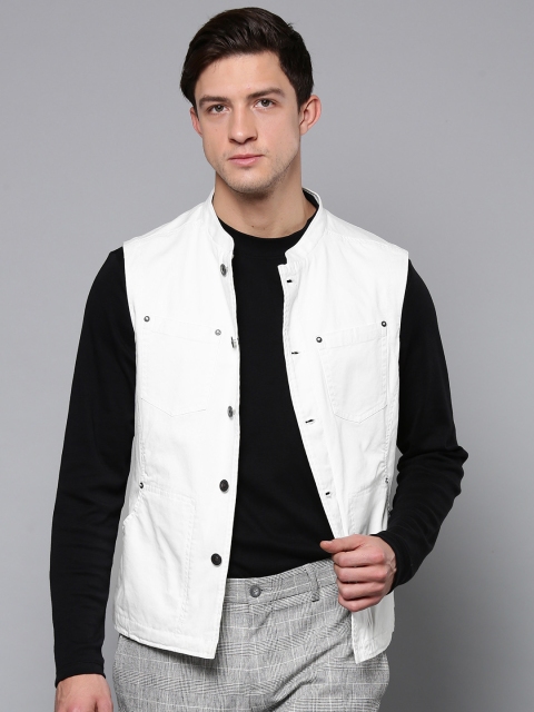 

Blackberrys Men White Solid Slim Fit Nehru Jacket