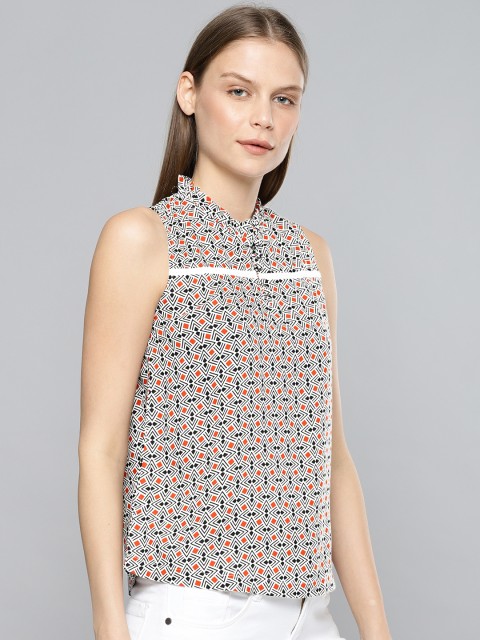 

Chemistry Women Off-White Printed Top