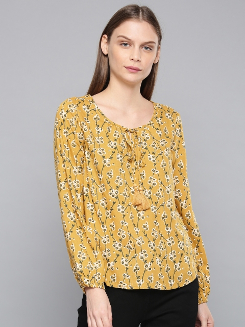 

Chemistry Women Yellow Printed Top