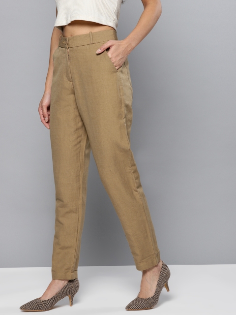 

Chemistry Women Beige Regular Fit Solid Trousers