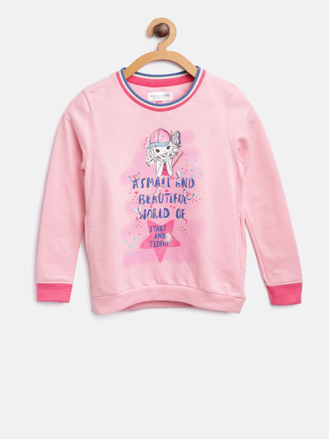 

U.S. Polo Assn. Kids Girls Pink Printed Sweatshirt