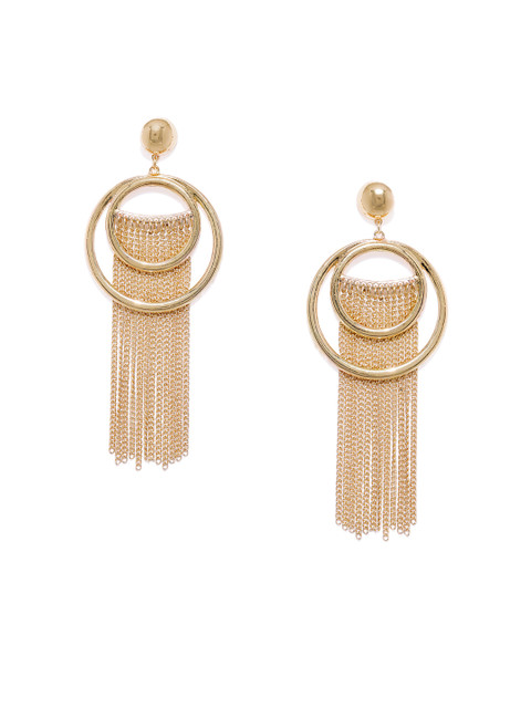 

ChicMela Gold-Toned Contemporary Drop Earrings