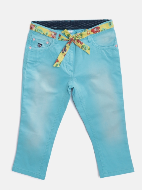 

U.S. Polo Assn. Girls Blue Solid Regular Fit Capris