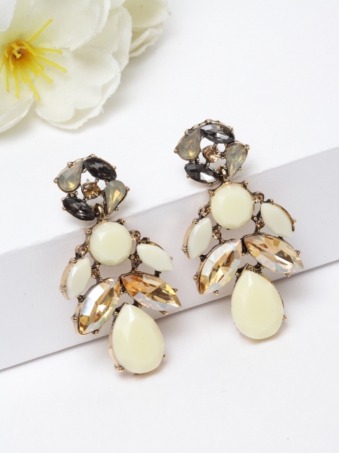 

AVANT-GARDE PARIS White Gold-Plated Floral Drop Earrings