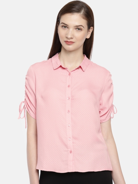 

Allen Solly Woman Peach-Coloured Regular Fit Self Design Casual Shirt