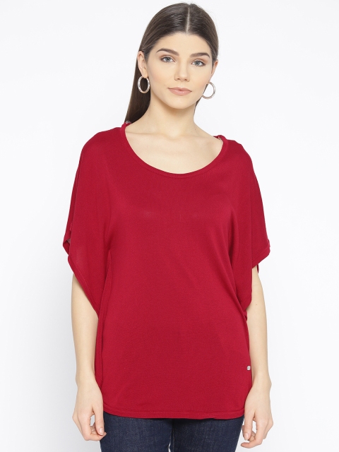 

Allen Solly Woman Women Maroon Solid Kaftan Top