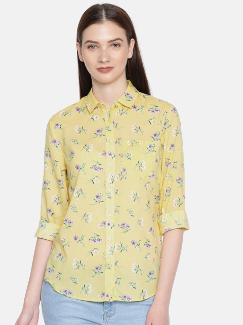 

Allen Solly Woman Women Yellow Regular Fit Printed Casual Shirt