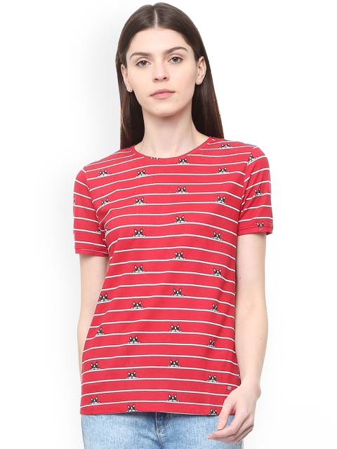 

Allen Solly Woman Women Red Striped Round Neck T-shirt