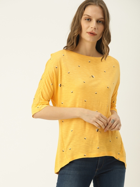 

Allen Solly Woman Yellow Round Neck Printed T-shirt